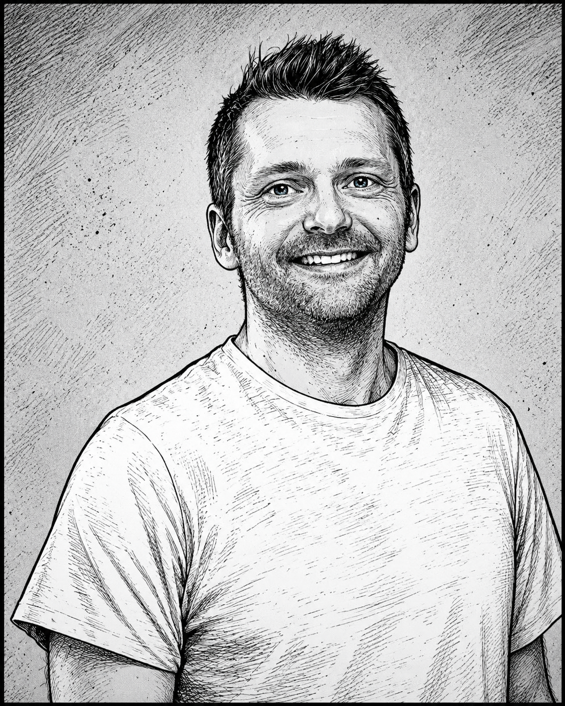 Pencil drawing of Erlend Oftedal